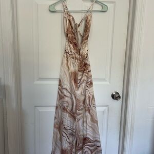 Elodie Elegant Marble Print Jumpsuit Dress